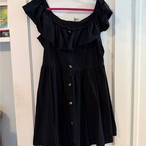 ASOS Black Ruffle Button-Down women’s dress